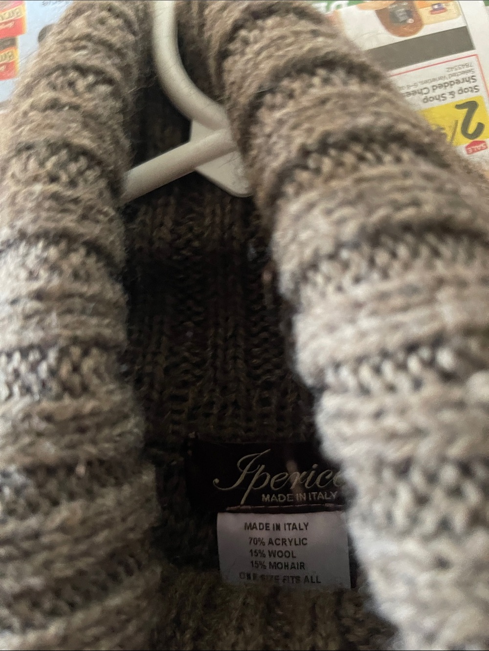 Women’s Brown Marled Knit Poncho Sweater - Made in Italy